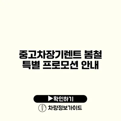 중고차장기렌트 봄철 특별 프로모션 안내