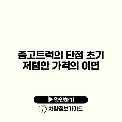 중고트럭의 단점 초기 저렴한 가격의 이면