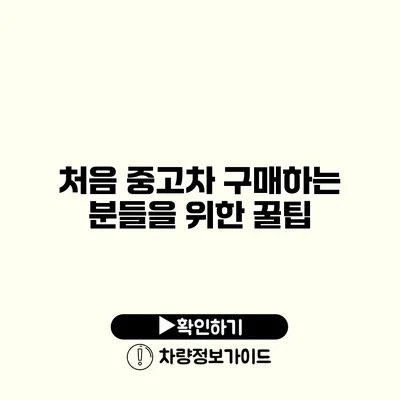 처음 중고차 구매하는 분들을 위한 꿀팁