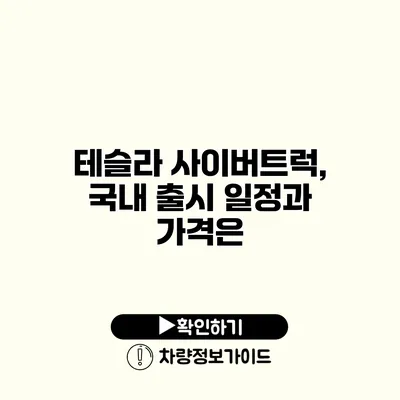 테슬라 사이버트럭, 국내 출시 일정과 가격은?