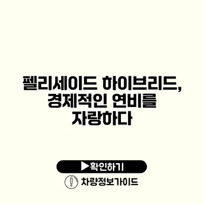 펠리세이드 하이브리드, 경제적인 연비를 자랑하다