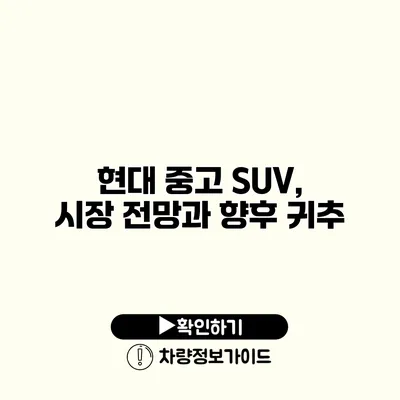 현대 중고 SUV, 시장 전망과 향후 귀추