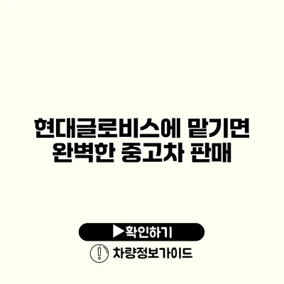 현대글로비스에 맡기면 완벽한 중고차 판매