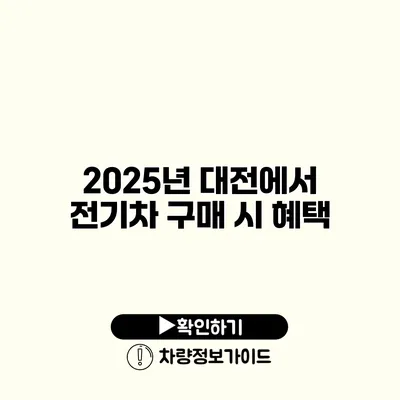 2025년 대전에서 전기차 구매 시 혜택