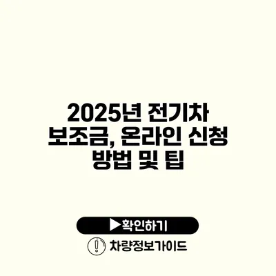 2025년 전기차 보조금, 온라인 신청 방법 및 팁