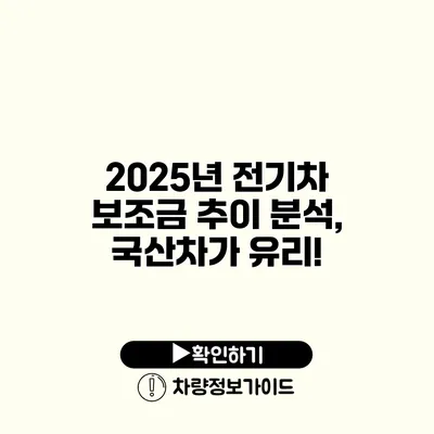 2025년 전기차 보조금 추이 분석, 국산차가 유리!