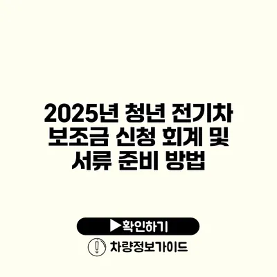 2025년 청년 전기차 보조금 신청 회계 및 서류 준비 방법