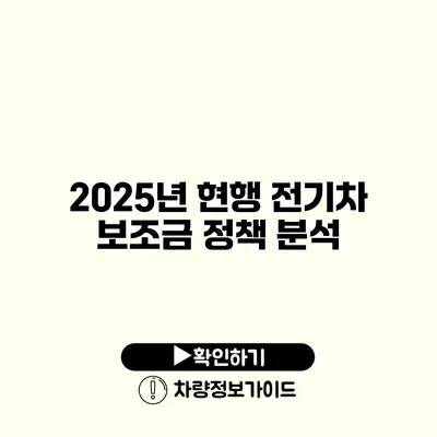 2025년 현행 전기차 보조금 정책 분석