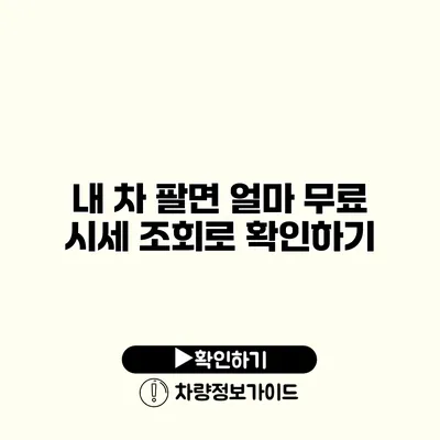 내 차 팔면 얼마? 무료 시세 조회로 확인하기