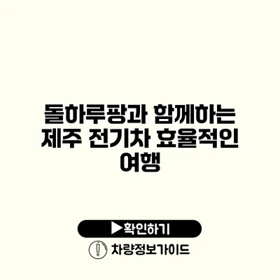 돌하루팡과 함께하는 제주 전기차 효율적인 여행