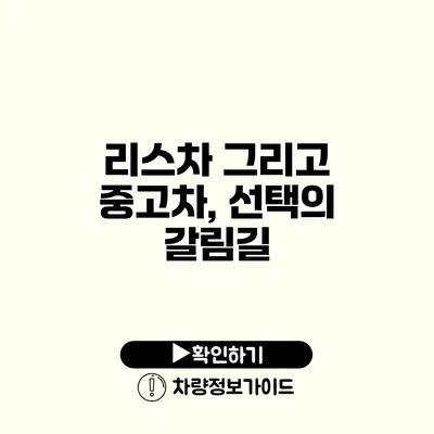 리스차 그리고 중고차, 선택의 갈림길