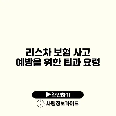 리스차 보험 사고 예방을 위한 팁과 요령