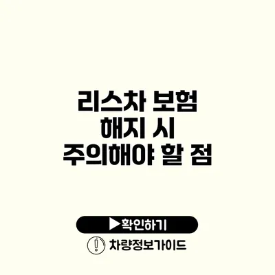 리스차 보험 해지 시 주의해야 할 점