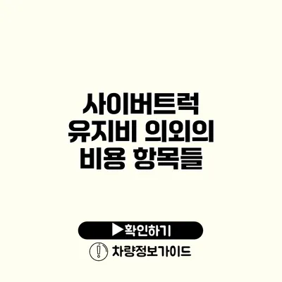 사이버트럭 유지비 의외의 비용 항목들