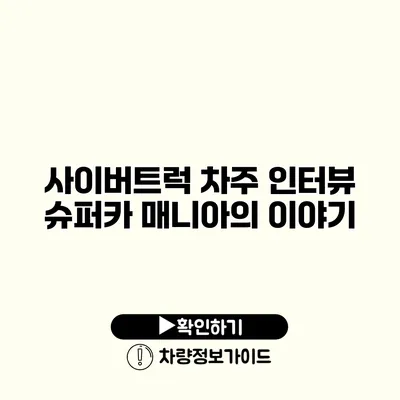 사이버트럭 차주 인터뷰 슈퍼카 매니아의 이야기