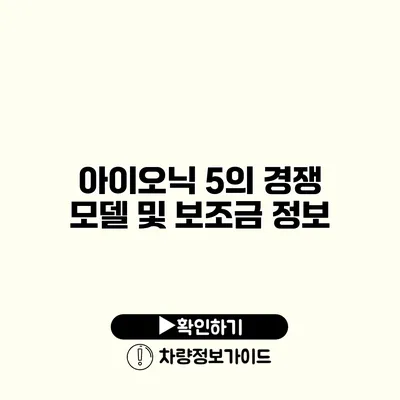 아이오닉 5의 경쟁 모델 및 보조금 정보