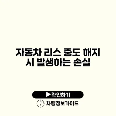 자동차 리스 중도 해지 시 발생하는 손실