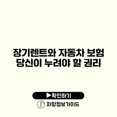 장기렌트와 자동차 보험 당신이 누려야 할 권리