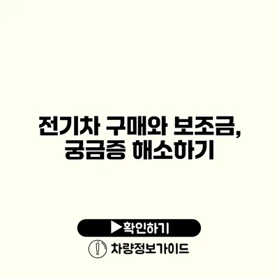 전기차 구매와 보조금, 궁금증 해소하기