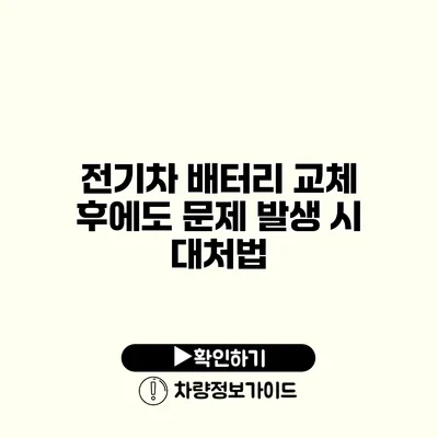 전기차 배터리 교체 후에도 문제 발생 시 대처법