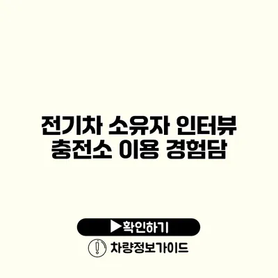 전기차 소유자 인터뷰 충전소 이용 경험담