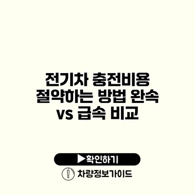 전기차 충전비용 절약하는 방법 완속 vs 급속 비교