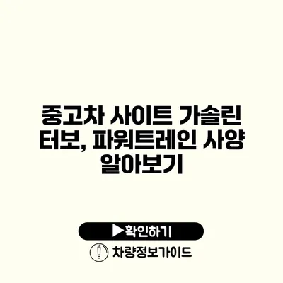 중고차 사이트 가솔린 터보, 파워트레인 사양 알아보기