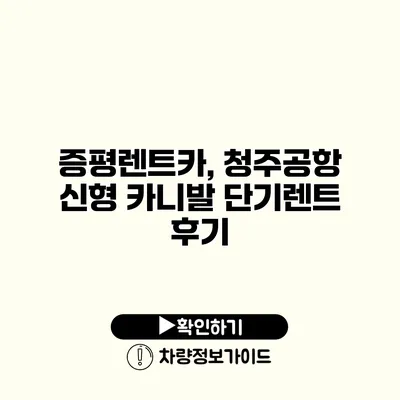 증평렌트카, 청주공항 신형 카니발 단기렌트 후기