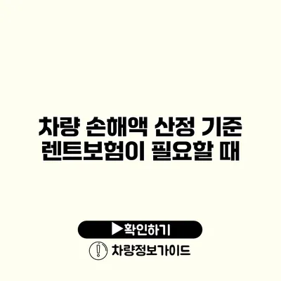 차량 손해액 산정 기준 렌트보험이 필요할 때