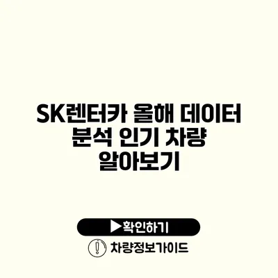 SK렌터카 올해 데이터 분석 인기 차량 알아보기