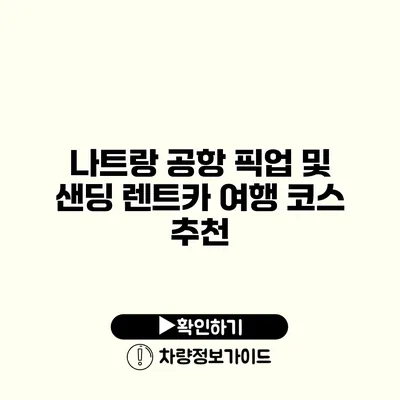 나트랑 공항 픽업 및 샌딩 렌트카 여행 코스 추천