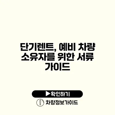 단기렌트, 예비 차량 소유자를 위한 서류 가이드