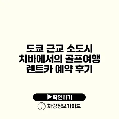 도쿄 근교 소도시 치바에서의 골프여행 렌트카 예약 후기