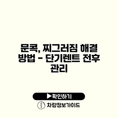 문콕, 찌그러짐 해결 방법 - 단기렌트 전후 관리
