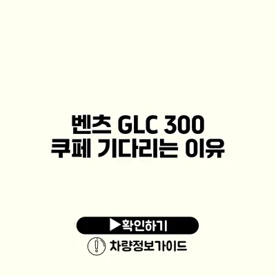 벤츠 GLC 300 쿠페 기다리는 이유