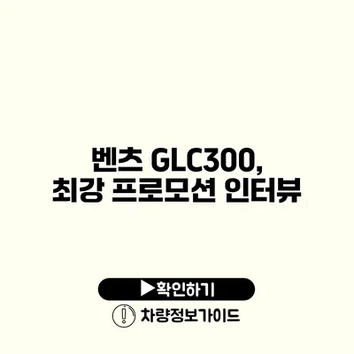 벤츠 GLC300, 최강 프로모션 인터뷰