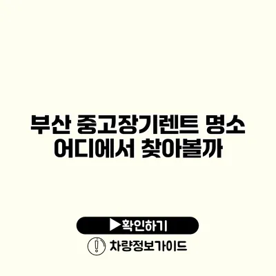 부산 중고장기렌트 명소 어디에서 찾아볼까?