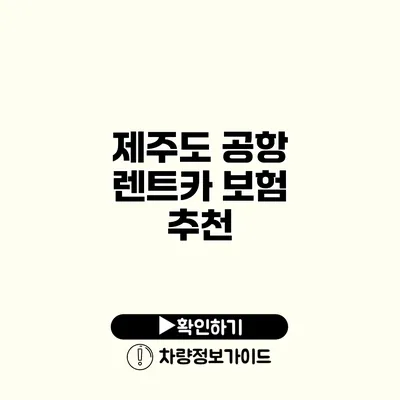 제주도 공항 렌트카 보험 추천