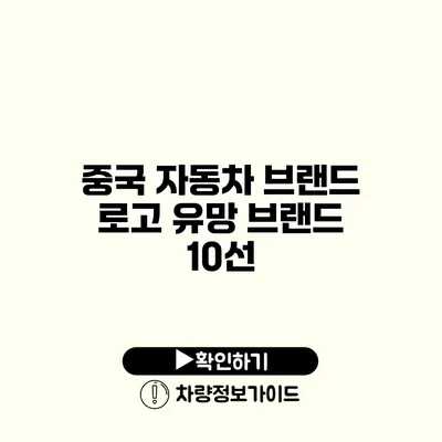 중국 자동차 브랜드 로고 유망 브랜드 10선