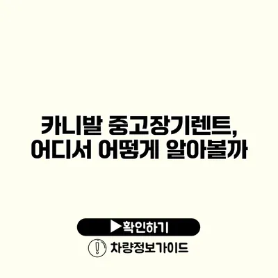 카니발 중고장기렌트, 어디서 어떻게 알아볼까?
