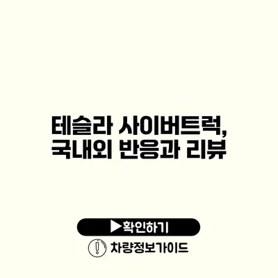 테슬라 사이버트럭, 국내외 반응과 리뷰